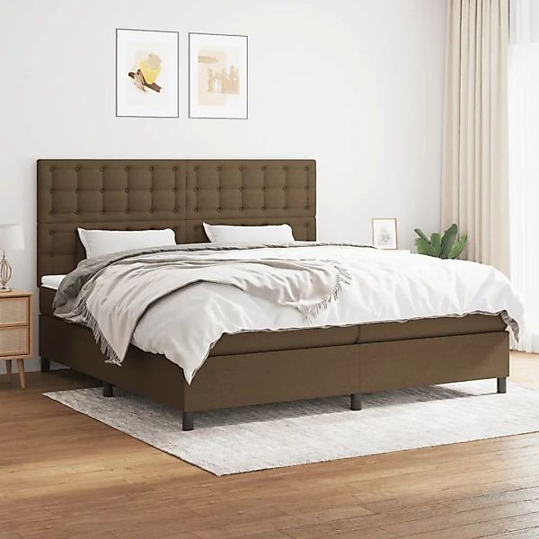 Vidaxl Boxspringbett Mit Matratze Dunkelbraun 200x200 Cm Stoff günstig online kaufen