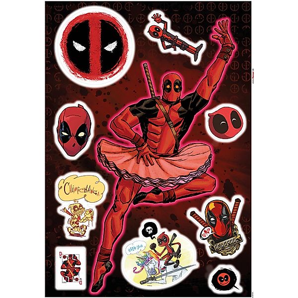 Komar Wandtattoo "Deadpool Derppool - Größe 50 x 70 cm" selbstklebend, Wand günstig online kaufen