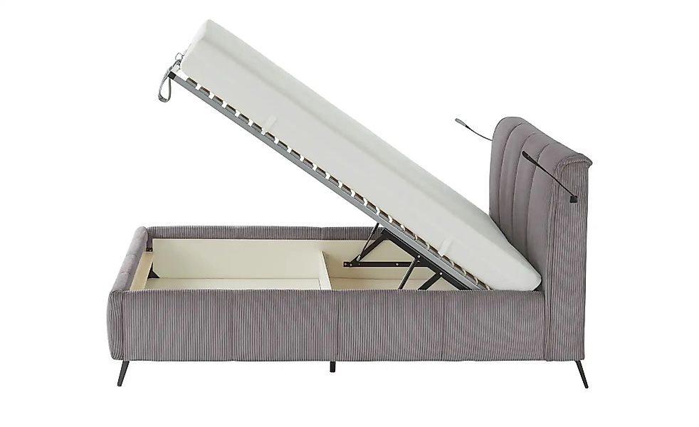 pop Polsterbett mit Bettkasten Pamela ¦ grau ¦ Maße (cm): B: 160 H: 113 Bet günstig online kaufen