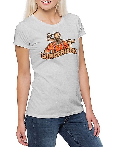 Urban Backwoods Print-Shirt Lumberjack VI Damen T-Shirt Holzfäller Axt Wald günstig online kaufen