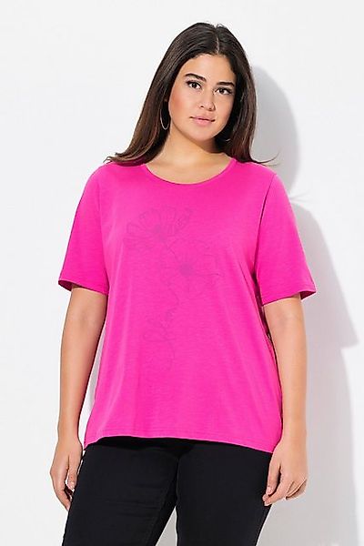 Ulla Popken T-Shirt T-Shirt Blüten Classic Rundhals Halbarm günstig online kaufen
