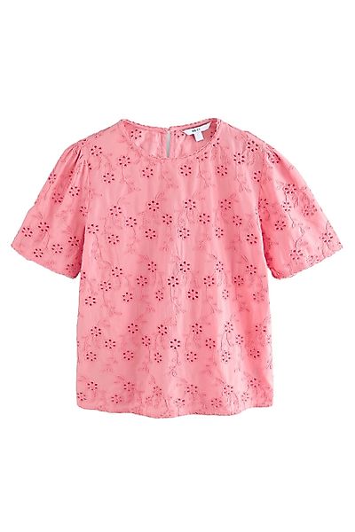 Next Blusenshirt Kurzarmbluse Blumenstickerei 100% Baumwolle günstig online kaufen