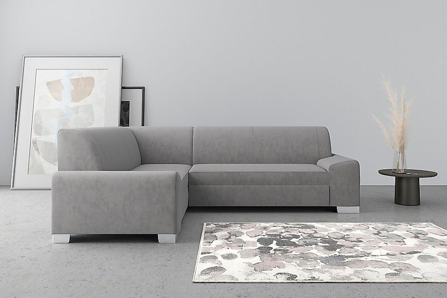 DOMO collection Ecksofa "Anzio in kubischer Formensprache, flache Armlehnen günstig online kaufen