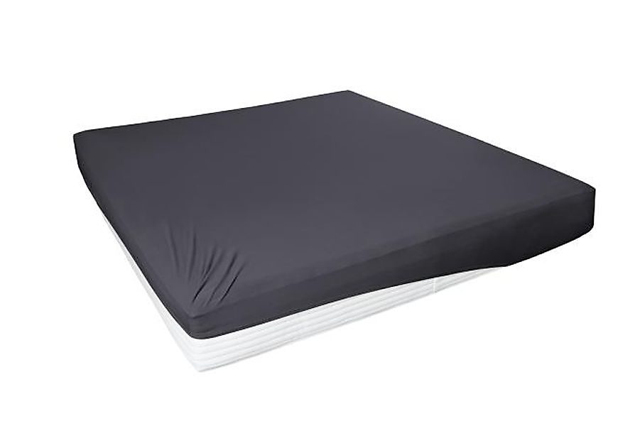 Spannbetttuch ca. 100x200 cm anthrazit Elastan-Jersey günstig online kaufen