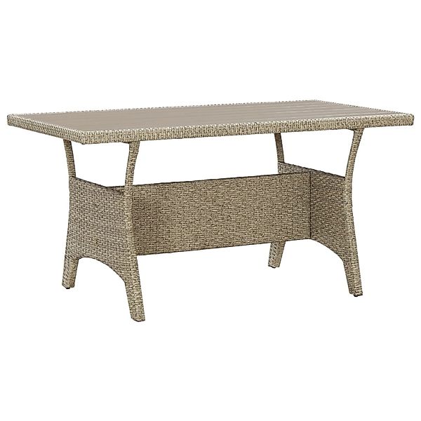 vidaXL Gartentisch Grau 120x70x66 cm Poly Rattan 316583 günstig online kaufen