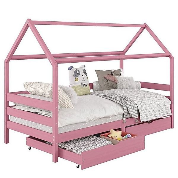 IDIMEX Kinderbett CLIA, Hausbett CLIA Kinderbett Montessori 2 Schubladen 90 günstig online kaufen