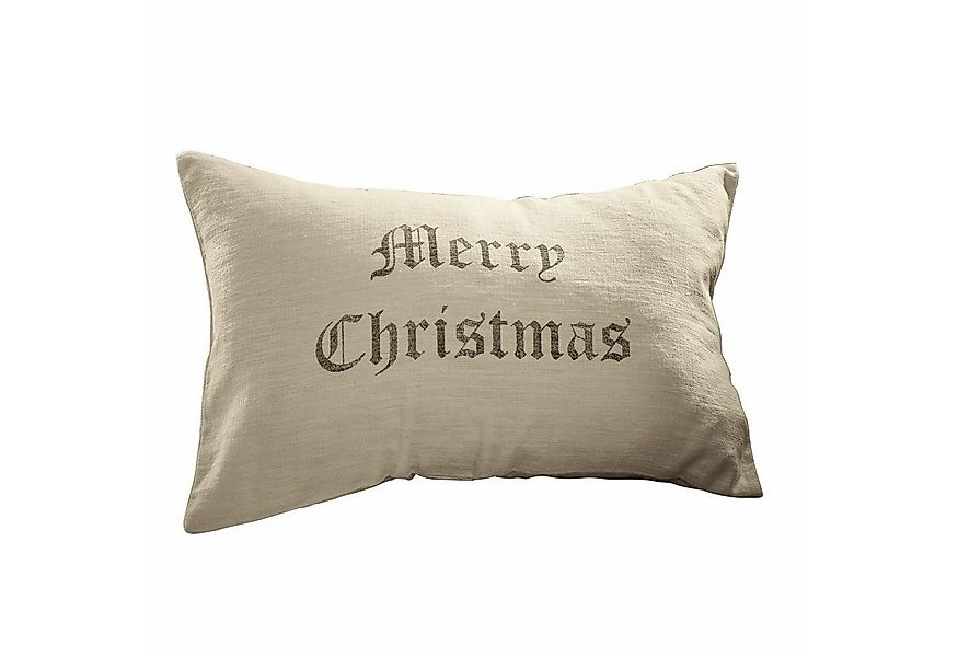 Mirabeau Kissenhülle Kissenhülle Merry Christmas creme/grau günstig online kaufen