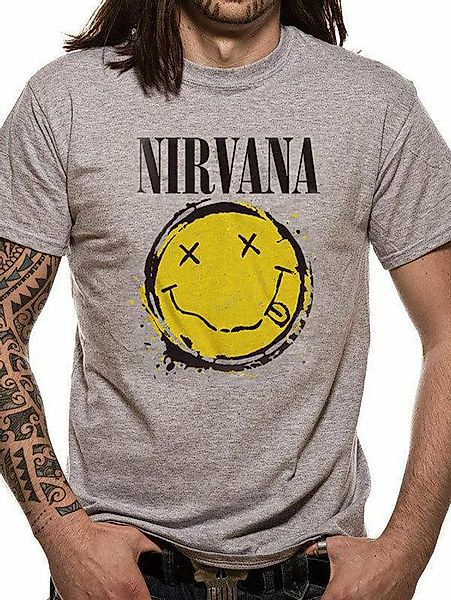 Nirvana Print-Shirt NIRVANA T-SHIRT Herren grau oder Schwarz L XL XXL günstig online kaufen