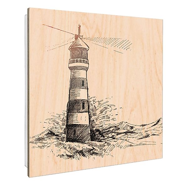 Banjado Schlüsselkasten mit Holzfront 30x30cm Weiß Scharnier Links 50 Haken günstig online kaufen