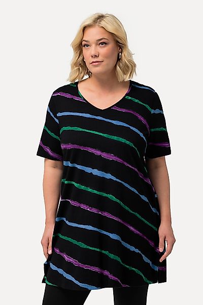 Ulla Popken Longshirt Longshirt Batikdruck A-Linie günstig online kaufen