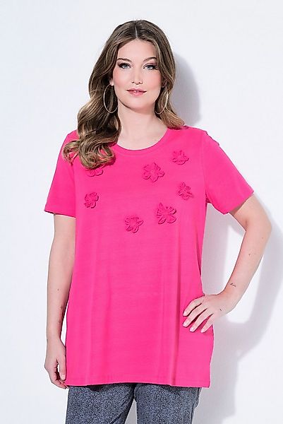 MIAMODA T-Shirt T-Shirt A-Linie3D-Blüten Halbarm günstig online kaufen