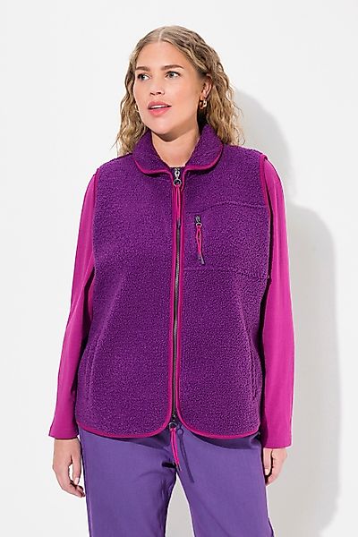 Ulla Popken Steppweste Teddyweste Stehkragen 2-Wege-Zipper günstig online kaufen