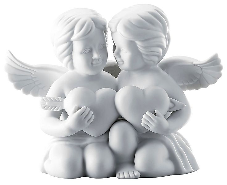 Rosenthal Dekofigur Engelpaar mit Herz mittel Weiss matt 11 cm, Figuren günstig online kaufen