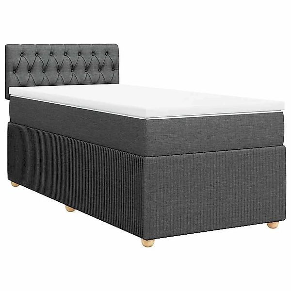 vidaXL Boxspringbett mit Matratze Dunkelgrau 100x200 cm Stoff 3287375 günstig online kaufen