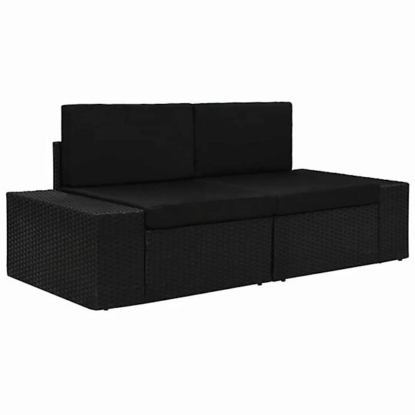 Modulares 2-sitzer-sofa Poly Rattan Schwarz günstig online kaufen