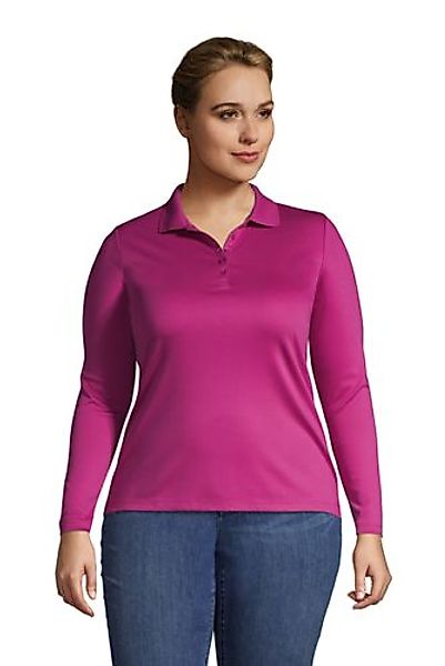 Supima-Poloshirt mit langen Ärmeln in großen Größen, Damen, Größe: 56-58 Pl günstig online kaufen