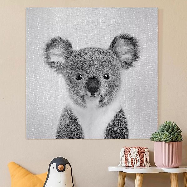 Leinwandbild Baby Koala Klara Schwarz Weiß günstig online kaufen