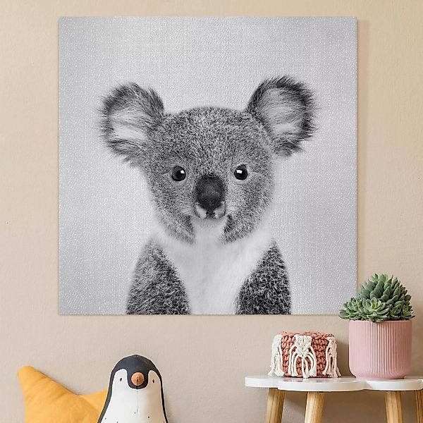 Leinwandbild Baby Koala Klara Schwarz Weiß günstig online kaufen