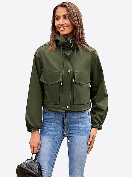 Imily Bela Kurzjacke Damen Oversize Utility Jacke mit Reißverschluss (Packu günstig online kaufen