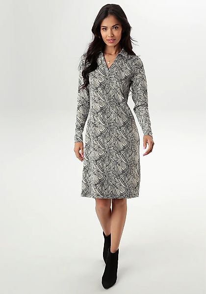 Aniston SELECTED Jerseykleid, mit trendiger Jaquardmusterung - NEUE KOLLEKT günstig online kaufen