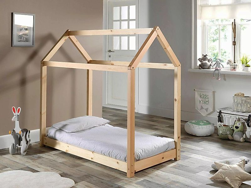 Faizee Möbel Kinderbett Hausbett Cabane Liegefläche 70 x 140 cm Natur oder günstig online kaufen