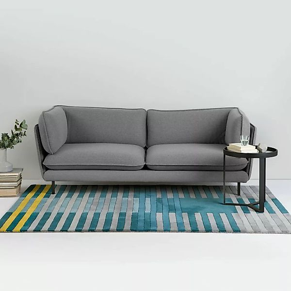 Weber getufteter Teppich mit Streifen 160 x 230 cm, Petrolblau - MADE.com günstig online kaufen