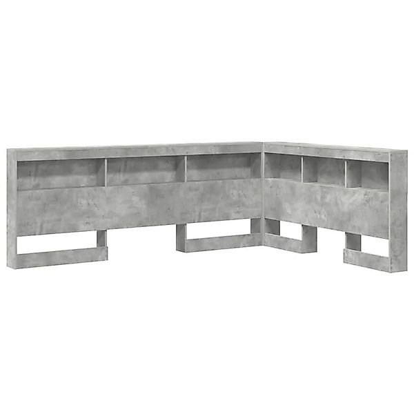 vidaXL Aufbewahrungskopfteil mit Regal Beton Grau 135 cm Holzwerkstoff 3335 günstig online kaufen