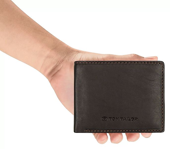 TOM TAILOR Geldbörse "LARY", im Querformat aus echtem Leder günstig online kaufen