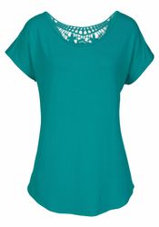 LASCANA Strandshirt mit Spitzeneinsatz, T-Shirt, lockere günstig online kaufen