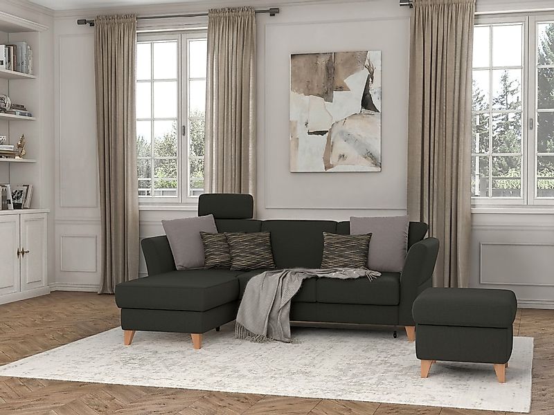 sit&more Ecksofa »Visby L-Form«, Wahlweise mit Bettfunktion und Bettkasten, günstig online kaufen