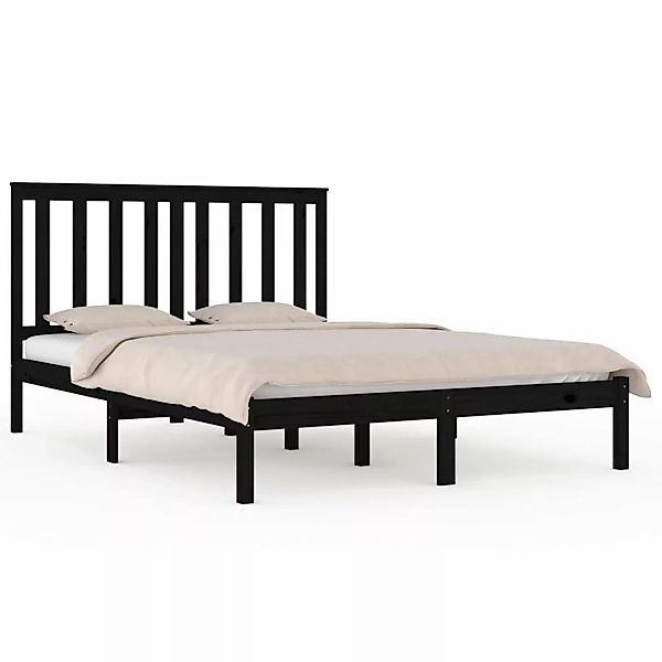 Vidaxl Massivholzbett Schwarz Kiefer 200x200 Cm günstig online kaufen