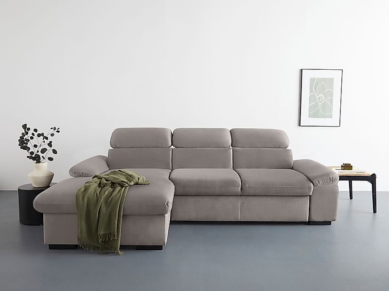 COTTA Ecksofa »Lola L-Form mit Kopfteilfunktion & Hocker« wahlweise mit Bet günstig online kaufen