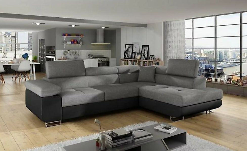 JVmoebel Schlafsofa Design Ecksofa Sofa Bettfunktion Polster Textil Sofas N günstig online kaufen