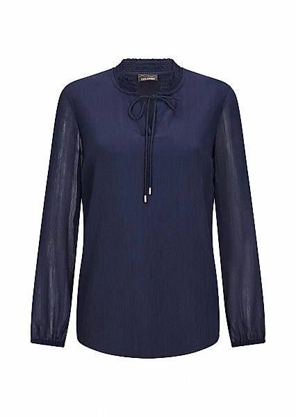 GOLDNER Chiffonbluse "Elegante Jersey-Bluse mit Rundhals" Gummibund günstig online kaufen