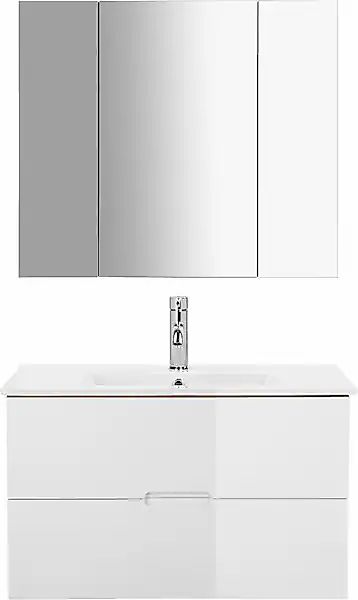 welltime Badmöbel-Set »Lund Badmöbel Set Badschrank Badezimmerset« 3 Stk. t günstig online kaufen