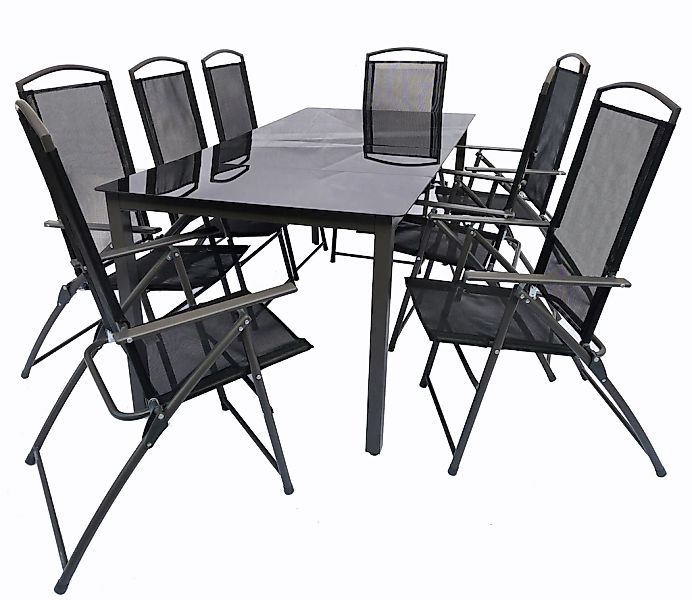VCM Garten-Essgruppe "9-tlg Sitzgruppe Gartenmöbel Tisch Stühle Set 189S" 9 günstig online kaufen
