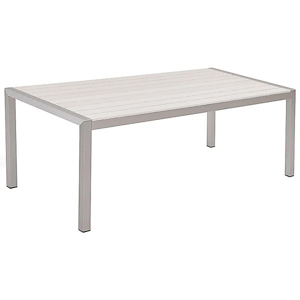 Beliani Gartentisch VERNIO Weiss Silber 180x90x76 günstig online kaufen
