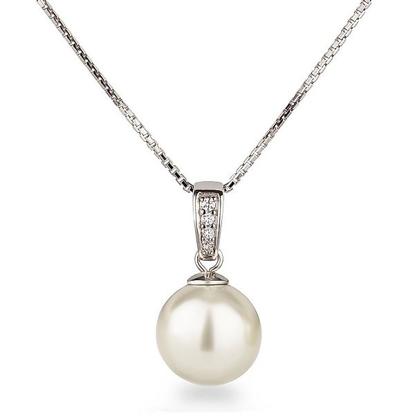 Schöner-SD Kette mit Anhänger Perlenanhänger mit 925 Silber Kette Perle 12m günstig online kaufen