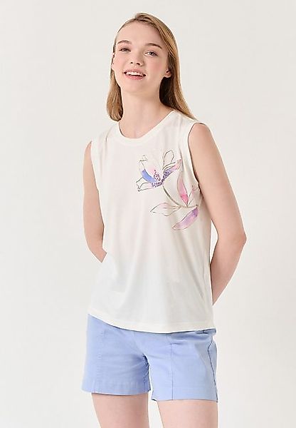 Jimmy Key T-Shirt Ärmellos Blumen Bestickt T-Shirt günstig online kaufen