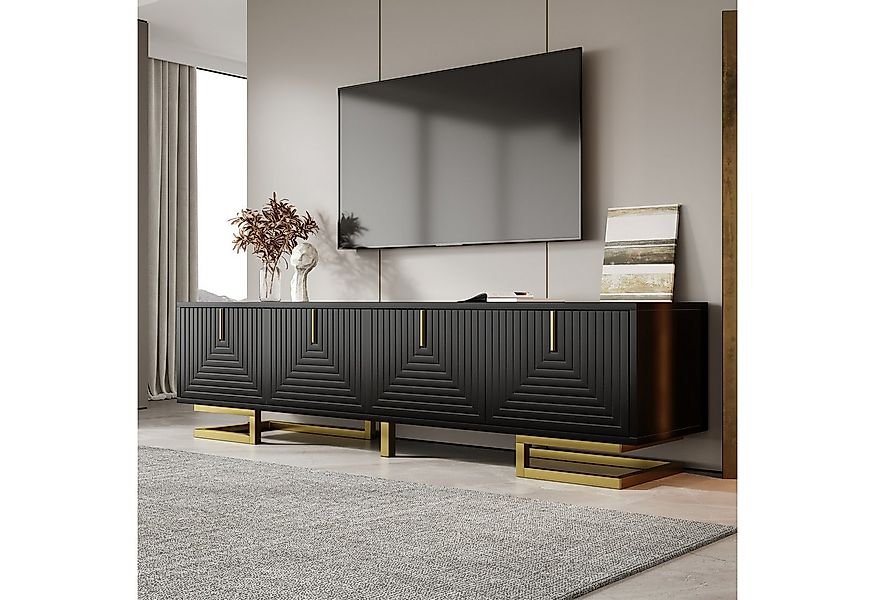 MODFU Lowboard mit Regalfächern, Goldbeine (TV-Möbel, Fernsehschrank, 1 St. günstig online kaufen