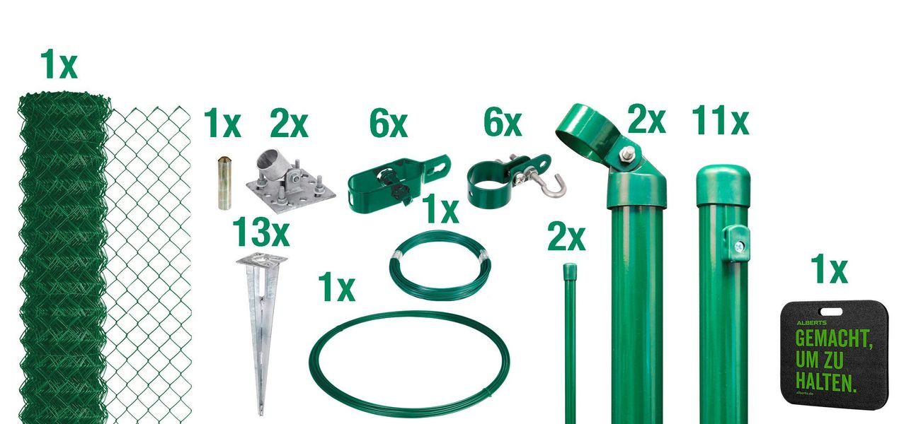 Alberts Maschendrahtzaun Höhe: 80-200cm, Gesamtlänge: 15-25m, mit Bodenhüls günstig online kaufen