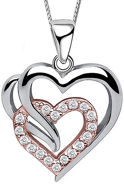 Limana Herzkette Damen Frauen 925 Silber Kette mit Herz Anhänger Damenkette günstig online kaufen