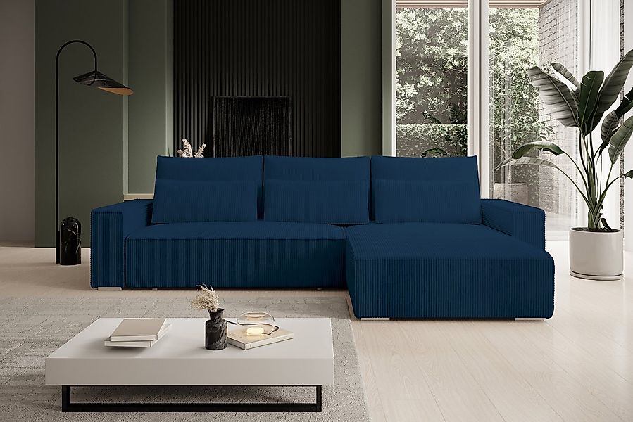 storez24 Ecksofa Alice, wahlweise mit Bettfunktion und Bettkasten, Steppung günstig online kaufen