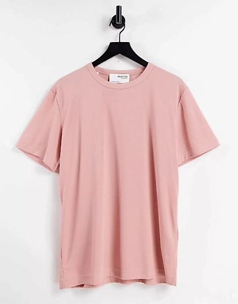 Selected Homme – T-Shirt aus recyceltem Polyester in Rosa günstig online kaufen