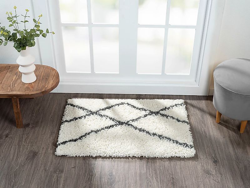 Myflair Möbel & Accessoires Hochflor-Teppich "My Shaggy Raute" rechteckig 3 günstig online kaufen