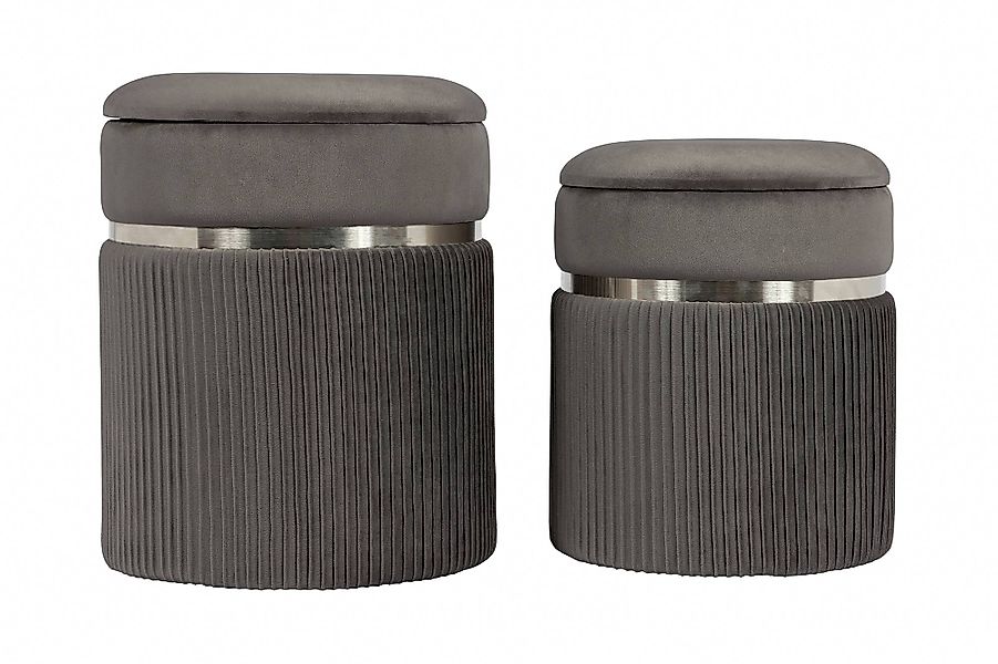 Kayoom Polstergarnitur "Hocker Zora 325 2er-Set, samtweicher Stoffbezug,run günstig online kaufen