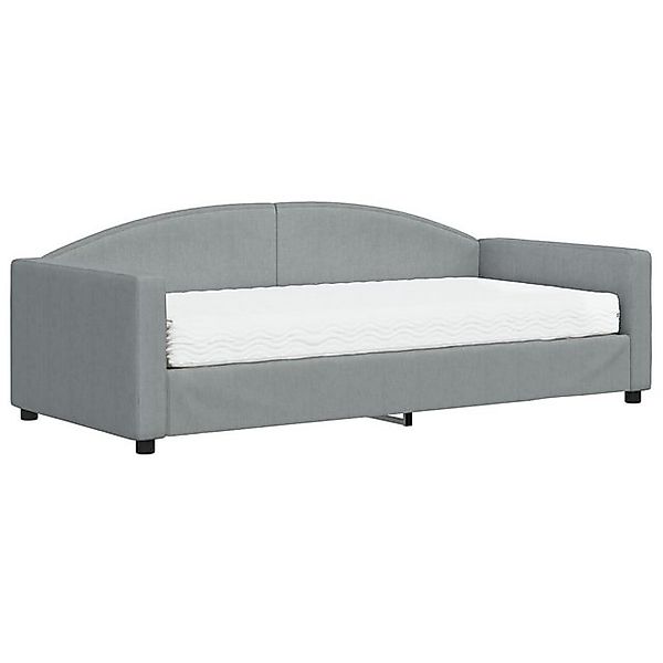 vidaXL Bett Tagesbett mit Matratze Hellgrau 90x190 cm Stoff günstig online kaufen