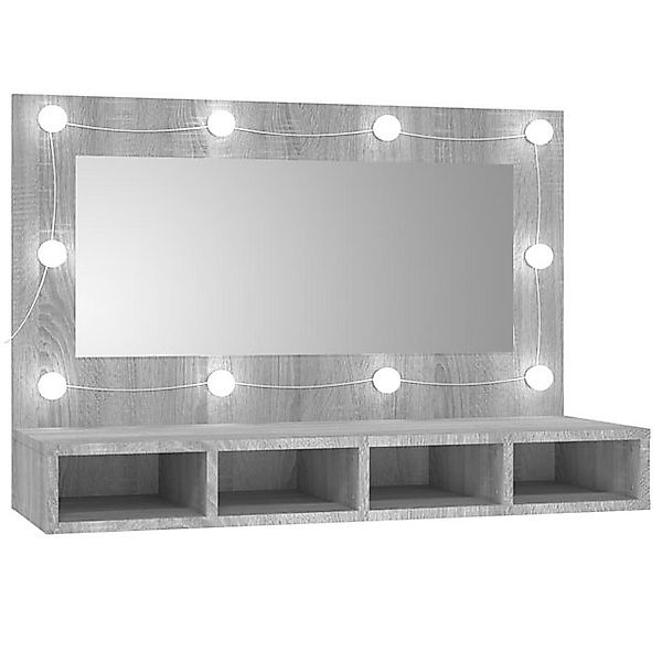 vidaXL Badezimmerspiegelschrank Spiegelschrank mit LED Grau Sonoma 90x31,5x günstig online kaufen