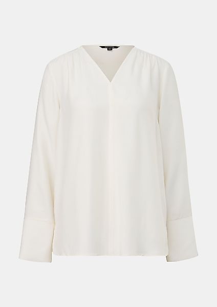 Comma Langarmbluse Viskosebluse mit V-Ausschnitt Raffung günstig online kaufen