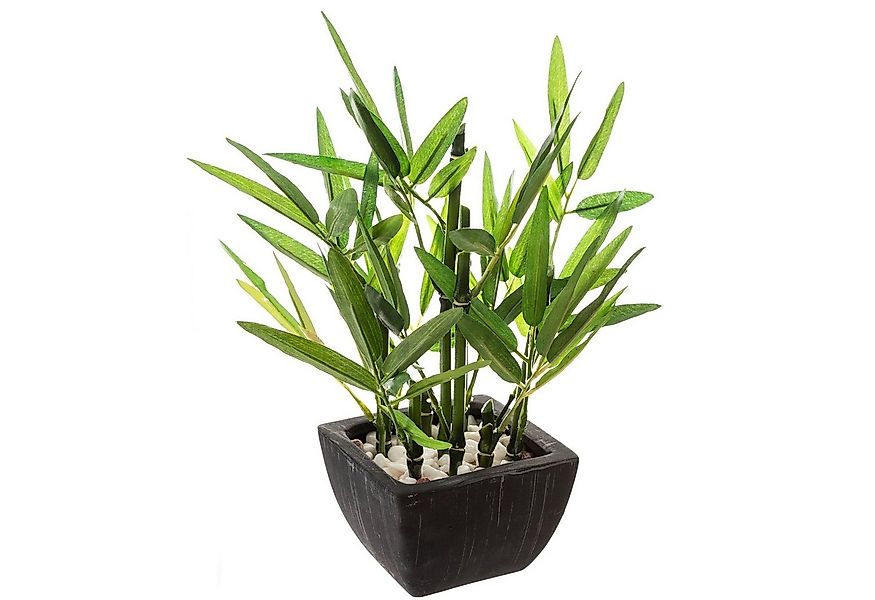 Kunstpflanze Künstliche Dekopflanze BAMBUS, 26 cm, schwarzer Topf Zimmerpfl günstig online kaufen